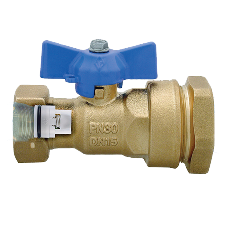 DZR Ball Valve with MDPE pipe connection and Female Swivel Nut