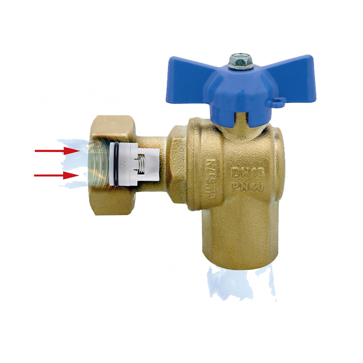 DZR Ball Valve Outlet Angle Female with Female Swivel Nut & N/R