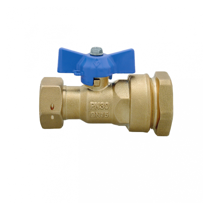 DZR Ball Valve Outlet Female with MDPE Pipe Connection, Female Swivel Nut & N/R